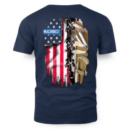 Machinist Ripped Flag Apparel – USA Tools T-Shirt