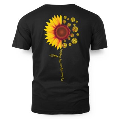 Firefighter Sunflower My Heart Quote Apparel - Motivational Firefighter T-Shirt
